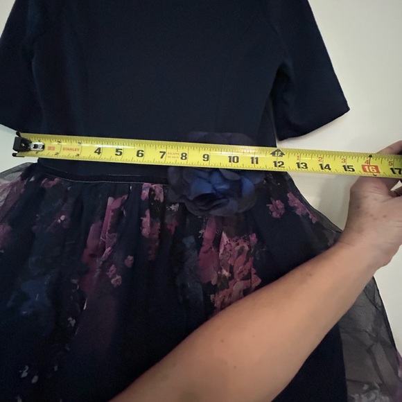 Pink & Violet Girls Sz 12 Navy Blue w/Pink Flowers Party Dress. Fluffy Tulle. - Picture 10 of 10